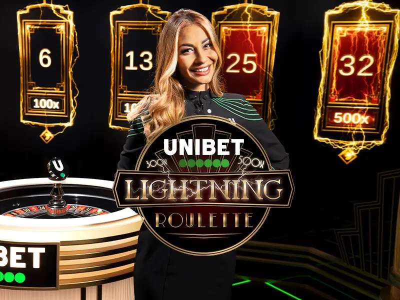 Hình ảnh quảng bá cho trò chơi Unibet Lightning Roulette